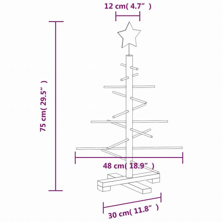 vidaXL 木製クリスマスツリー デコレーション用 75cm パイン無垢材ホーム&ガーデン デコレーション シーズン&ホリデーデコレーション クリスマスツリー(代引不可)
