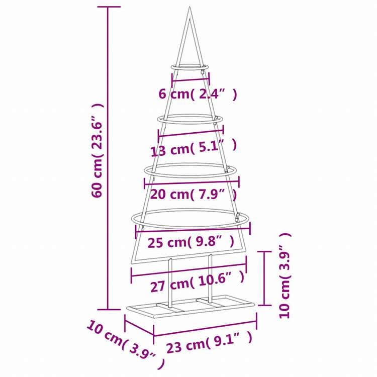vidaXL 金属製クリスマスツリー デコレーション用 ブラック 60cmホーム&ガーデン デコレーション シーズン&ホリデーデコレーション クリスマスツリー(代引不可)
