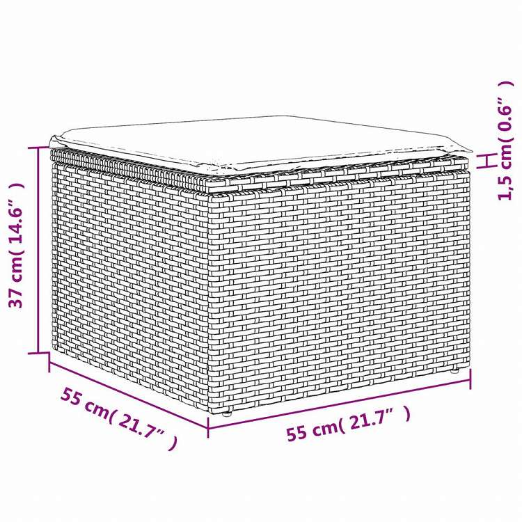 vidaXL ガーデンソファ7点セット クッション付き グレー ポリラタン家具 アウトドア家具 屋外家具セット(代引不可)