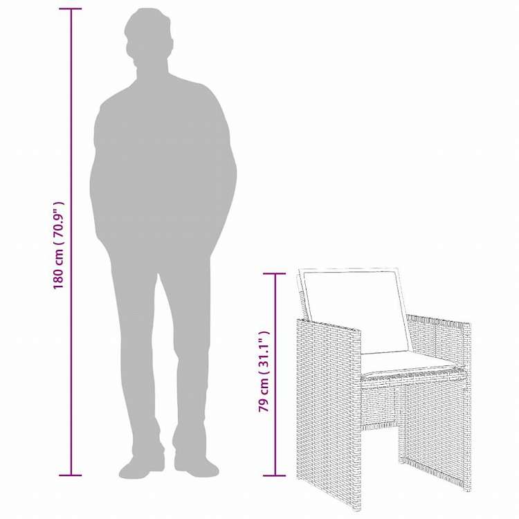 vidaXL ガーデンダイニング9点セット クッション付き ブラック ポリラタン製家具 アウトドア家具 屋外家具セット(代引不可)