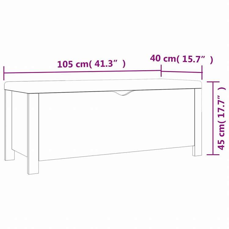 vidaXL 収納ボックス クッション付き ホワイト 105x40x45cm(米国限定)家具 キャビネット&収納 収納チェスト(代引不可)