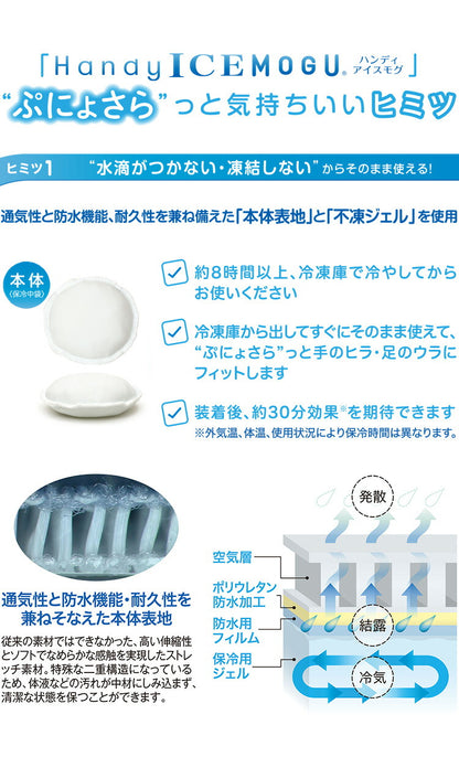 MOGU ハンディアイスモグ 2個入り ぷにょさらの触感と冷たさがホテッたカラダにめっちゃ気持ちいい 手 足 アイシング ひんやり グッズ 安眠 快眠 冷却 冷たい