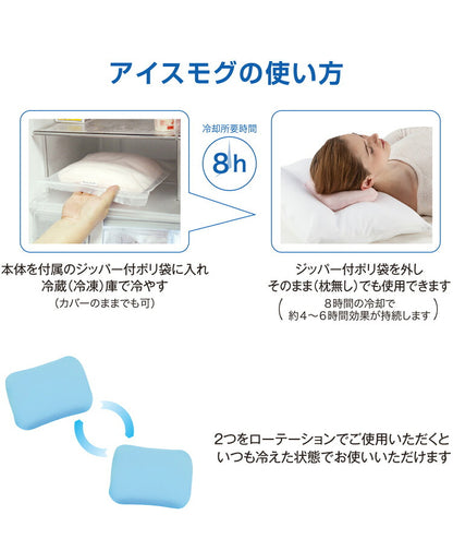MOGU アイスモグ ひんやり枕 日本製 冷たい枕 ジェル枕 冷感枕 クール枕 安眠用 発熱時用 保冷剤 アイシング 氷枕 熱中症対策 枕 猛暑対策 冷却用