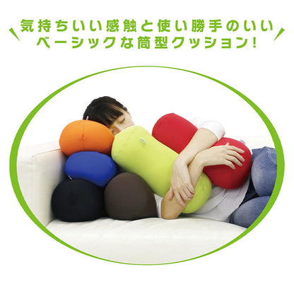 ポムポムクッション 専用替カバー 日本製 MOGU モグ パウダービーズ クッションカバー 小型 背中 腰 背当て 背もたれ 介護 うつ伏せ ゲーム ソファ 在宅ワーク むくみ 浮腫 筒形 円筒 枕 カラフル(代引不可)