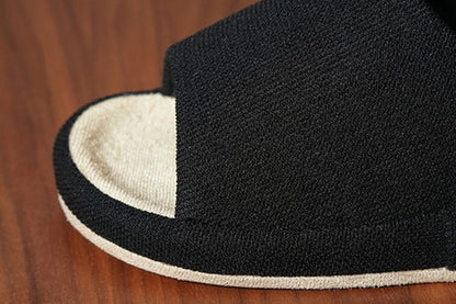 スリッパ/ルームシューズ 【アイボリー Mサイズ】 前あき オールシーズン コンフォート 〔リビング 来客 オフィス 在宅ワーク〕 (代引不可)