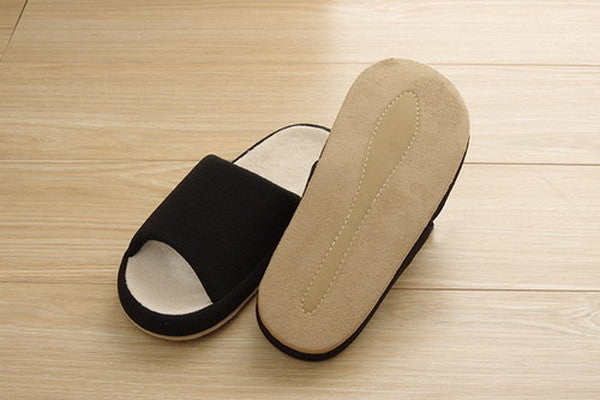 スリッパ/ルームシューズ 【アイボリー Mサイズ】 前あき オールシーズン コンフォート 〔リビング 来客 オフィス 在宅ワーク〕 (代引不可)