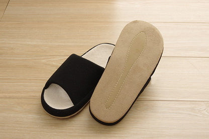 スリッパ/ルームシューズ 【アイボリー Mサイズ】 前あき オールシーズン コンフォート 〔リビング 来客 オフィス 在宅ワーク〕 (代引不可)