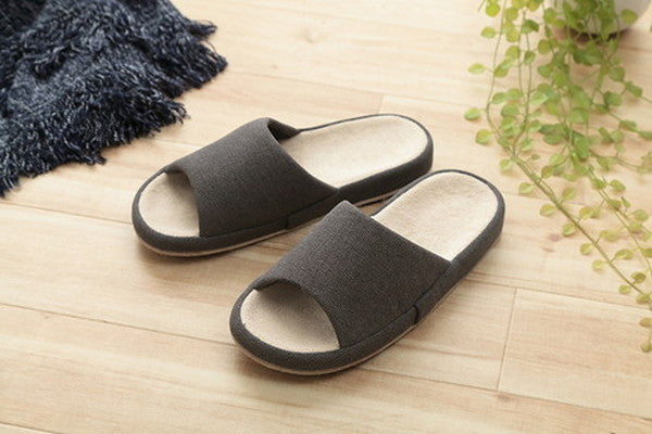 スリッパ/ルームシューズ 【アイボリー Mサイズ】 前あき オールシーズン コンフォート 〔リビング 来客 オフィス 在宅ワーク〕 (代引不可)