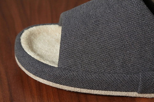 スリッパ/ルームシューズ 【アイボリー Mサイズ】 前あき オールシーズン コンフォート 〔リビング 来客 オフィス 在宅ワーク〕 (代引不可)