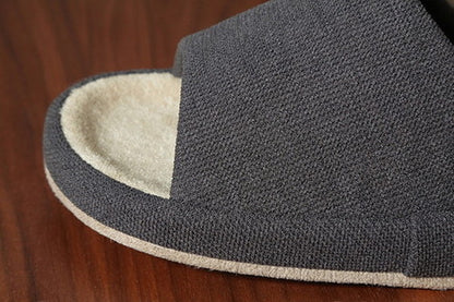 スリッパ/ルームシューズ 【アイボリー Mサイズ】 前あき オールシーズン コンフォート 〔リビング 来客 オフィス 在宅ワーク〕 (代引不可)