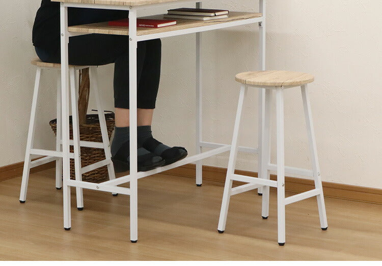 カウンターテーブル スツール 2点セット 幅100×奥行き40cm カウンター ハイテーブル カウンターデスク カウンターチェア パソコンデスク テレワーク 在宅勤務 ハイスツール カフェスツール(代引不可)