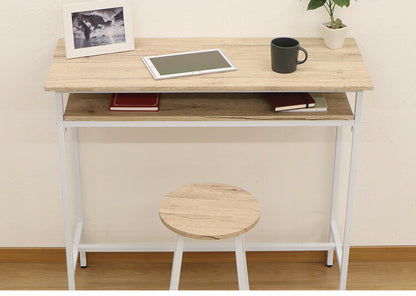 カウンターテーブル 棚付き 幅100×奥行き40cm カウンター ハイテーブル カウンターデスク スリム パソコンデスク テレワーク 在宅勤務 対面 収納 テーブル(代引不可)