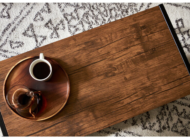 ヴィンテージ コーヒーテーブル センターテーブル ローボード テレビ台 棚付き 2段ラック 収納 オープンラック 茶系 ブラウン シェルフ おしゃれ(代引不可)