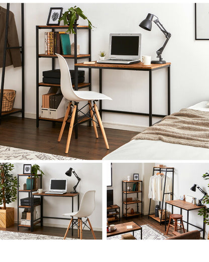 ヴィンテージ デスク 幅80 奥行き50 PCデスク 作業机 机 アンティーク 茶 ブラウン ヴィンテージ おしゃれ 北欧 在宅 スチール I字 収納(代引不可)