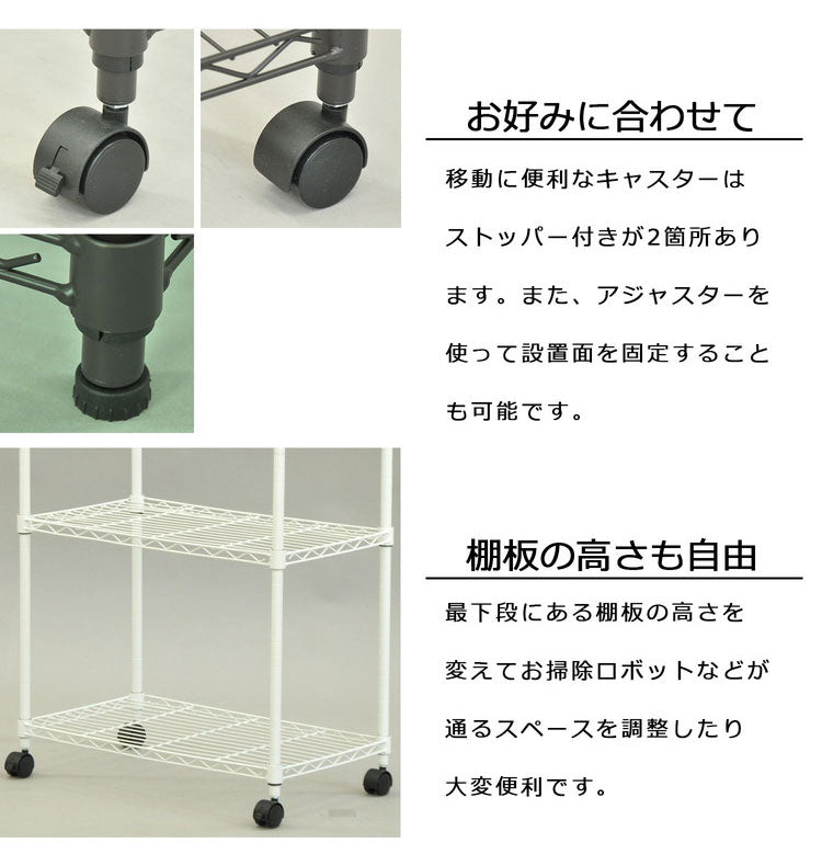 スチールラック キャスター付き 5段 幅60cm 高さ156cm 収納 収納家具 リビング収納 本棚 ラック シェルフ ディスプレイラック 収納棚 キッチン収納 レンジラック オープンラック(代引不可)