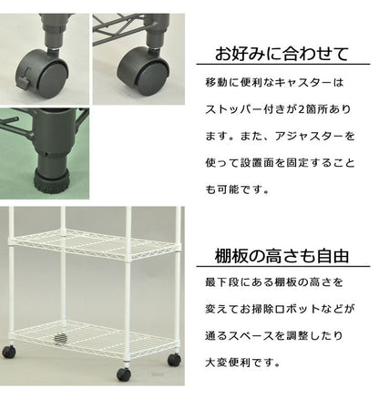 スチールラック キャスター付き 5段 幅60cm 高さ156cm 収納 収納家具 リビング収納 本棚 ラック シェルフ ディスプレイラック 収納棚 キッチン収納 レンジラック オープンラック(代引不可)