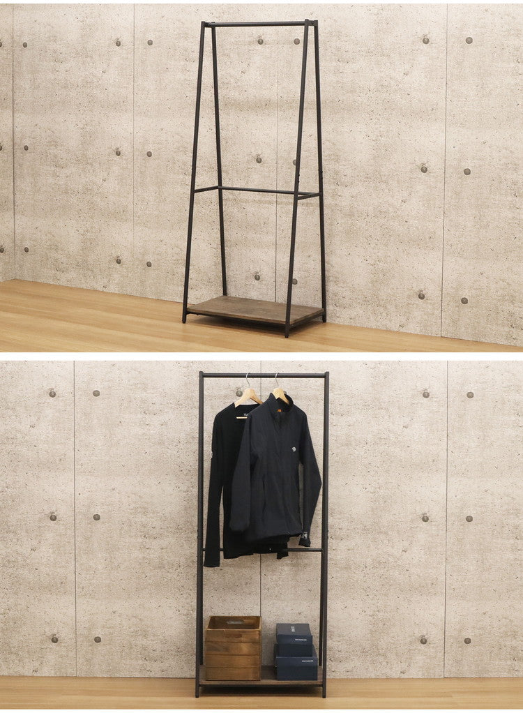 ハンガーラック A型 2段 幅60cm バルネ 棚付き コートハンガー 衣類収納 洋服掛け 玄関 スリム コンパクト 収納 ラック リビング収納(代引不可)