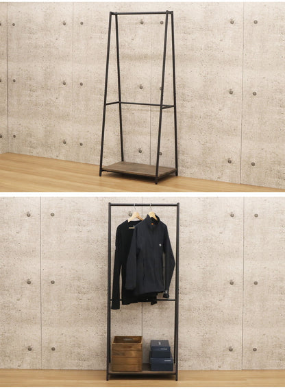 ハンガーラック A型 2段 幅60cm バルネ 棚付き コートハンガー 衣類収納 洋服掛け 玄関 スリム コンパクト 収納 ラック リビング収納(代引不可)