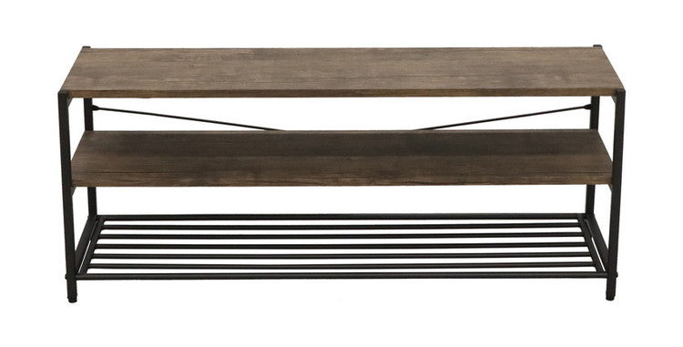 テレビ台 幅100cm バルネ 棚付き 2段 アイアン ブラウン おしゃれ ローボード テレビボード テレビラック TV台 収納 TVボード(代引不可)