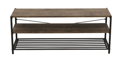 テレビ台 幅100cm バルネ 棚付き 2段 アイアン ブラウン おしゃれ ローボード テレビボード テレビラック TV台 収納 TVボード(代引不可)