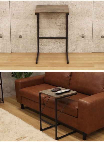 サイドテーブル 幅34cm テーブル デスク 机 ベッドサイド ミニテーブル ナイトテーブル 棚 コの字型(代引不可)