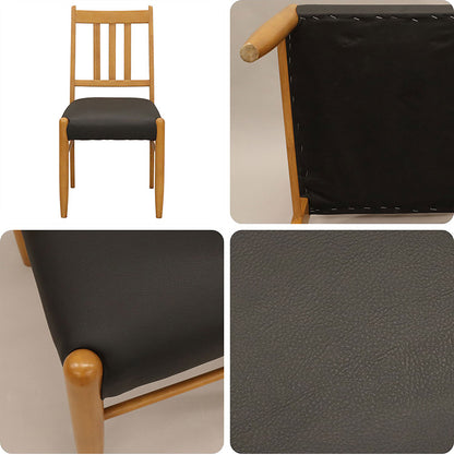 座面厚チェア 組立不要 完成品 木製フレーム ダイニングチェア ダイニング 面取り加工 PVC 椅子 チェア チェアー いす イス リビング 食卓イス リビングチェア(代引不可)