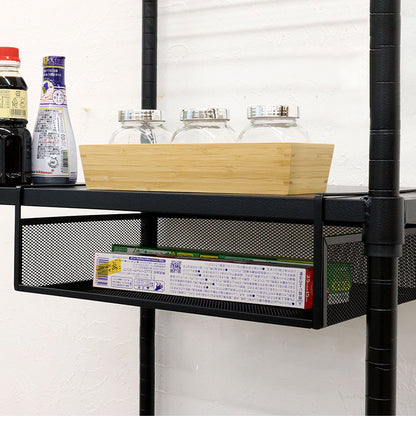 吊り式バスケット2個セット 幅38 奥行26.5 高さ12 吊り式バスケット 2個セット シンプル 組立不要 工具不要 スチール 粉体塗装 メッシュ ホワイト ブラック 完成品(代引不可)