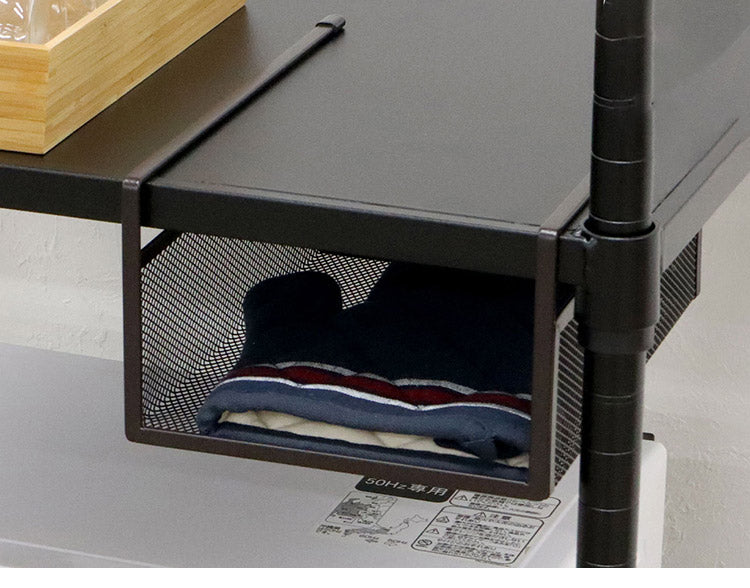 吊り式バスケット2個セット 幅19 奥行26.5 高さ12 吊り式バスケット 2個セット シンプル 組立不要 工具不要 スチール 粉体塗装 メッシュ ホワイト ブラック 完成品(代引不可)