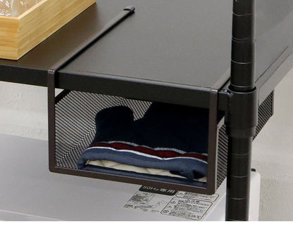 吊り式バスケット2個セット 幅19 奥行26.5 高さ12 吊り式バスケット 2個セット シンプル 組立不要 工具不要 スチール 粉体塗装 メッシュ ホワイト ブラック 完成品(代引不可)