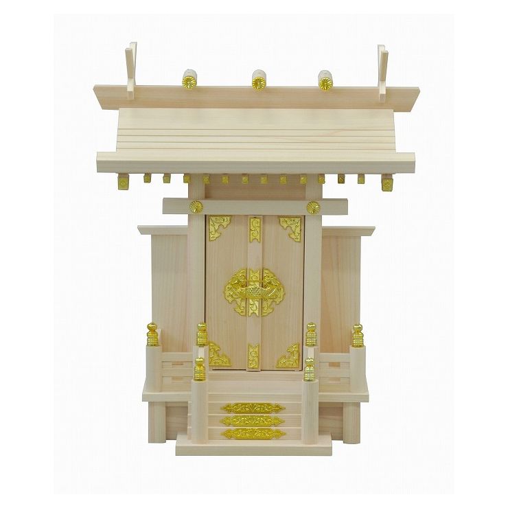 日本製 神棚 一社 中神明 国産 幅36 奥行き19 お札 神具 お参り 天然木 ヒノキ ひのき おふだ かみだな 神札 お彼岸 彼岸 木製 仏具(代引不可)