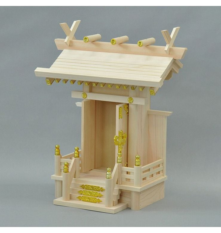 日本製 神棚 一社 中神明 国産 幅36 奥行き19 お札 神具 お参り 天然木 ヒノキ ひのき おふだ かみだな 神札 お彼岸 彼岸 木製 仏具(代引不可)