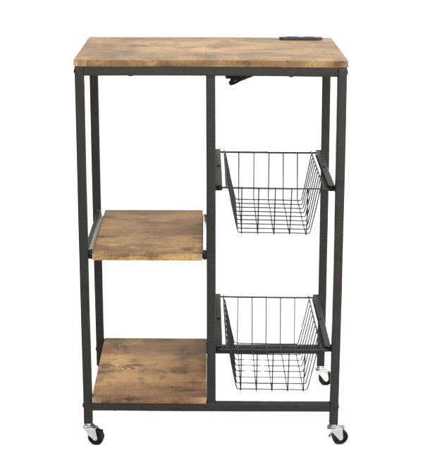 キッチンラック キッチンワゴン 幅62 奥行き44 高さ91.3 オープンラック キャスター付き シェルフ ワゴン ストッカー 収納 おしゃれ 北欧 アンティーク ヴィンテージ コンパクト(代引不可)