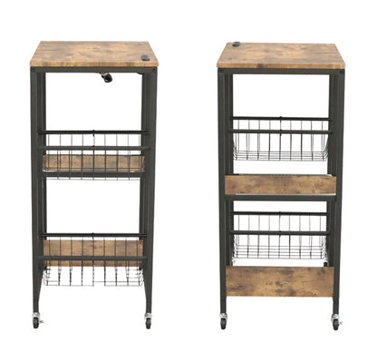 キッチンラック キッチンワゴン 幅62 奥行き44 高さ91.3 オープンラック キャスター付き シェルフ ワゴン ストッカー 収納 おしゃれ 北欧 アンティーク ヴィンテージ コンパクト(代引不可)