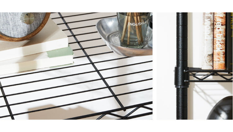 ネーロ 突っ張りラック スチールラック 幅90 奥行き30 8段 オープンラック 大容量 ラック スチール 収納 ヴィンテージ おしゃれ スリム ワイド コンパクト 薄型 棚 つっぱり棚 ツッパリ棚 壁面収納(代引不可)