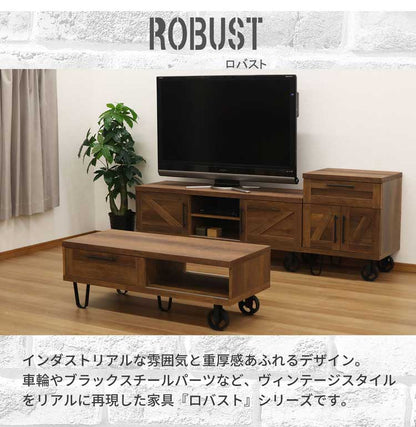 センターテーブル テーブル リビングテーブル コーヒーテーブル 机 テーブル 幅120 ブラウン スライド扉 ヴィンテージ インダストリアル ミッドセンチュリー(代引不可)