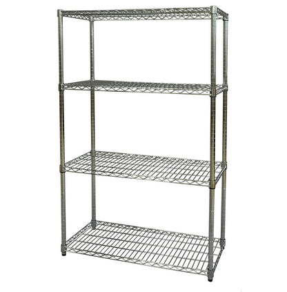 スチールラック 4段 幅90 奥行き45 高さ150 シェルフ ワイヤー オープンラック コンパクト リビング スリム ポール径25mm 防サビ 収納(代引不可)