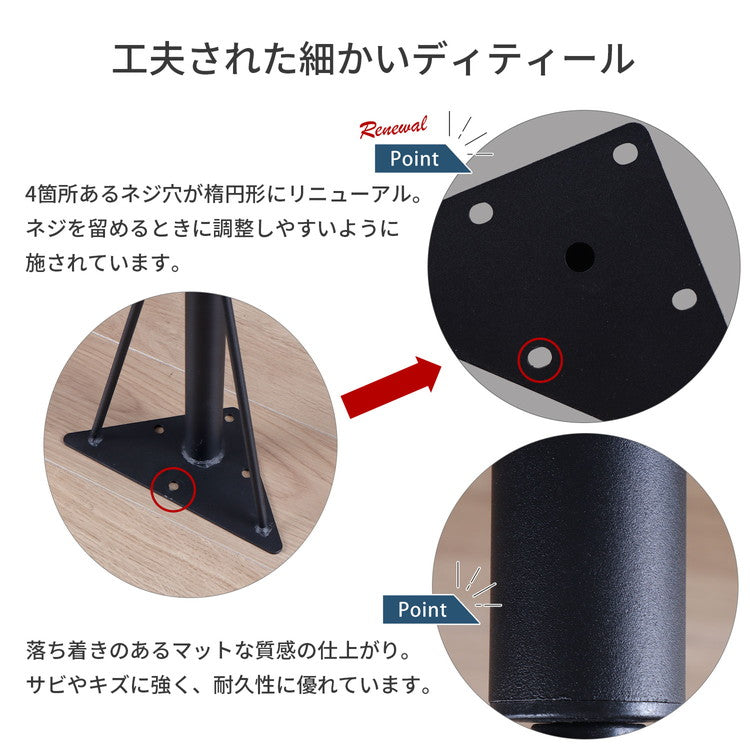 テーブル 脚 DIY Y型 パーツ ブラック マット 高さ69.5cm 4本セット ミドルタイプ アイアン脚 スチール脚 スチール アジャスター付き 交換 付け替え脚 脚のみ テーブル用部品 組立品 TBK-Y(代引不可)