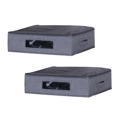 収納ケース ベッド下収納 収納ボックス フタ付き ファスナー付き 幅46 奥行38 高さ13cm すきま収納 インナーボックス 折りたたみ 省スペース クローゼット 押入れ 衣装ケース 2個セット BS-01-2(代引不可)