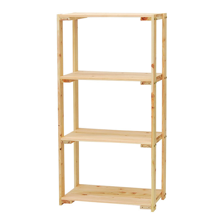日本製 桧 ラック 3段 三段 収納 収納ラック ひのきラック 国産 オープンラック 棚 収納棚 シェルフ 天然木 ひのき ナチュラル(代引不可)