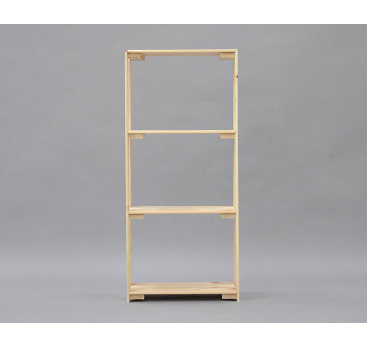 日本製 桧 ラック 3段 三段 収納 収納ラック ひのきラック 国産 オープンラック 棚 収納棚 シェルフ 天然木 ひのき ナチュラル(代引不可)