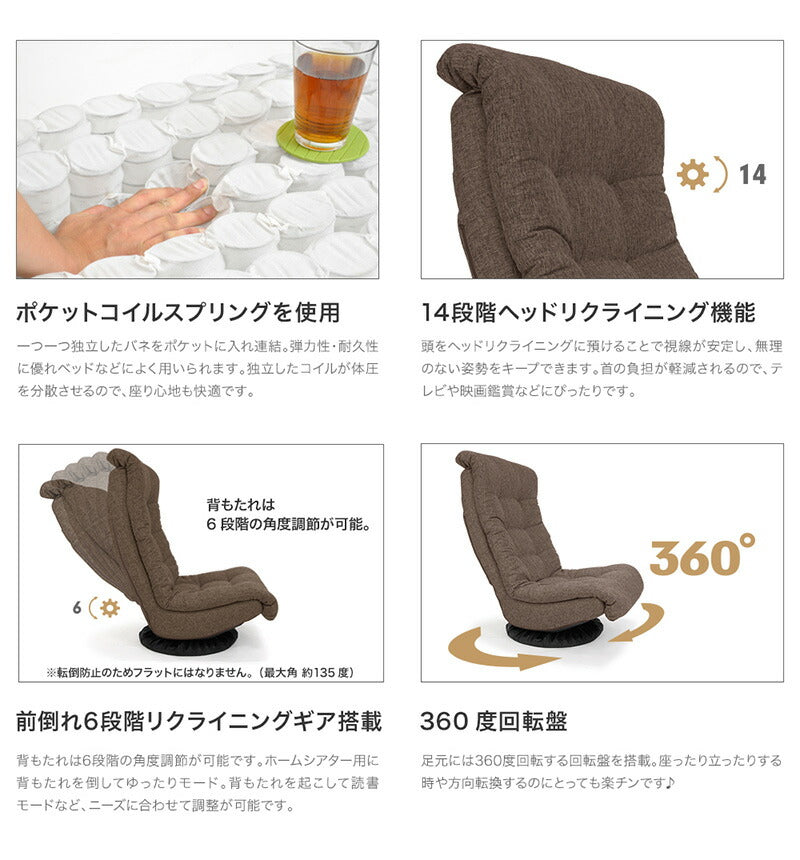 シアターチェア バルド チェア 回転座椅子 パーソナルチェア リクライニング 座椅子 ポケットコイル コイル入り ソファ チェア(代引不可)
