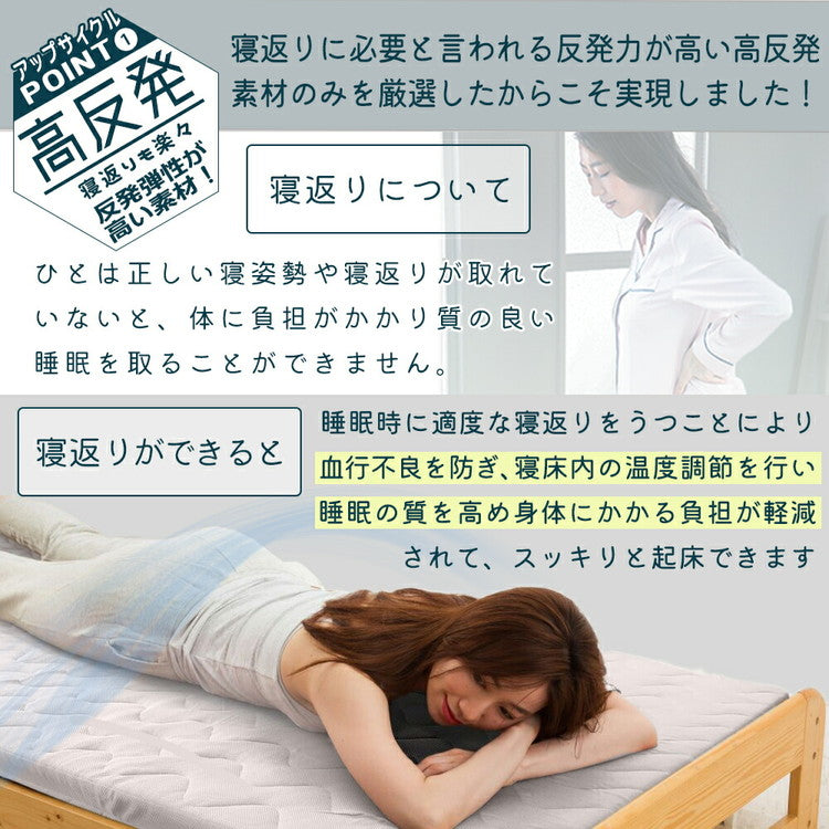 マットレス 日本製 シングル 高密度 チップ マットレス 220N 高反発 硬め 体圧分散 寝返り ウレタン トッパー 80D 国産 オーバーレイ 一枚もの コンパクト マットレストッパー(代引不可)