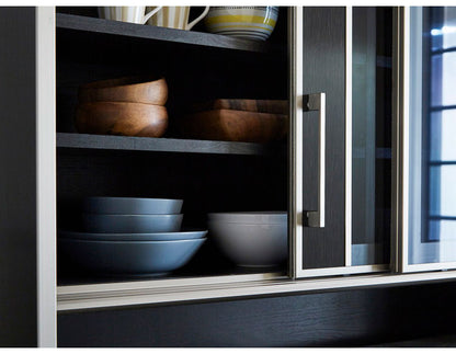 食器棚 キッチンボード 幅120 奥行48 高さ200 完成品 国産 モイス加工 レンジ台 レンジボード 大容量 キッチン 収納 木目 フルオープンレール ホワイト 白 ブラック キングウッド(代引不可)