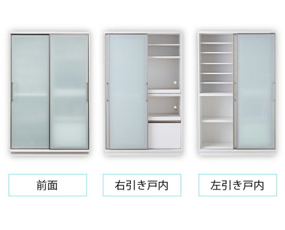 食器棚 スライドガラス扉タイプ モイス付き 幅122cm 高さ195cm 奥行55cm 【大川家具 国産 日本製 開梱設置無料】キッチン収納 ダイニング収納 食器棚(代引不可)