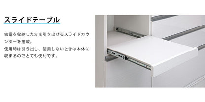 食器棚 両面スライド板戸タイプ モイス付き 幅122cm 高さ195cm 奥行55cm 【大川家具 国産 日本製 開梱設置無料】キッチン収納 ダイニング収納 (代引不可)