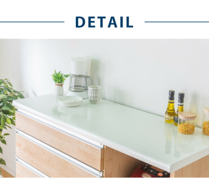 キッチンカウンター 食器棚 幅140cm 高さ100cm モイス付き 【大川家具 完成品 国産 開梱設置無料】 収納 ハイカウンター 日本製(代引不可)