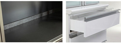 食器棚 幅60cm カップボード ダイニングボード セラミック調 ブラウン ステンレス ダストボックス 収納 引き出し 扉 硝子飛散防止フィルム 新生活 リビング ブラウン ホワイト(代引不可)