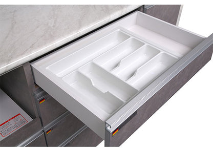 食器棚 キッチンボード 幅110cm 奥行48cm 高さ198cm カップボード ダイニングボード 110cm セラミック調 グレー 110cm幅 食器家電収納棚 レンジ台 コンセント付 キッチン(代引不可)