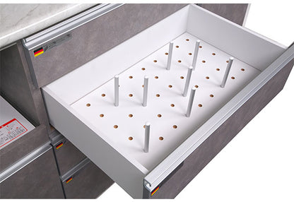 食器棚 キッチンボード 幅110cm 奥行48cm 高さ198cm カップボード ダイニングボード 110cm セラミック調 グレー 110cm幅 食器家電収納棚 レンジ台 コンセント付 キッチン(代引不可)