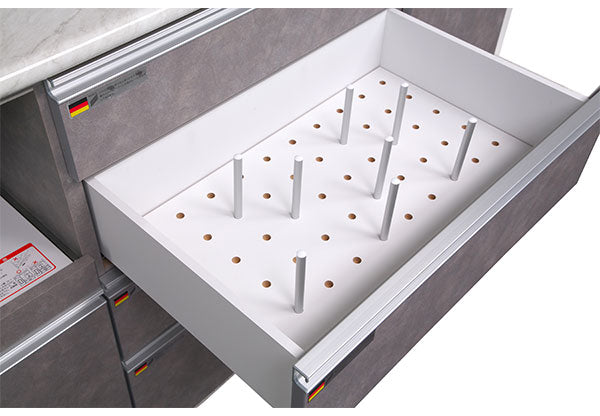 食器棚 キッチンボード 幅150cm 奥行48cm 高さ198cm カップボード ダイニングボード 150cm セラミック調 グレー 150cm幅 食器家電収納棚 レンジ台 コンセント付 キッチン(代引不可)